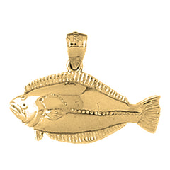 Yellow Gold-plated Silver Halibut Pendant