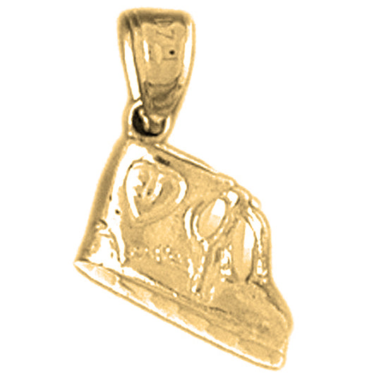 Yellow Gold-plated Silver Baby Booty, Shoe Pendants