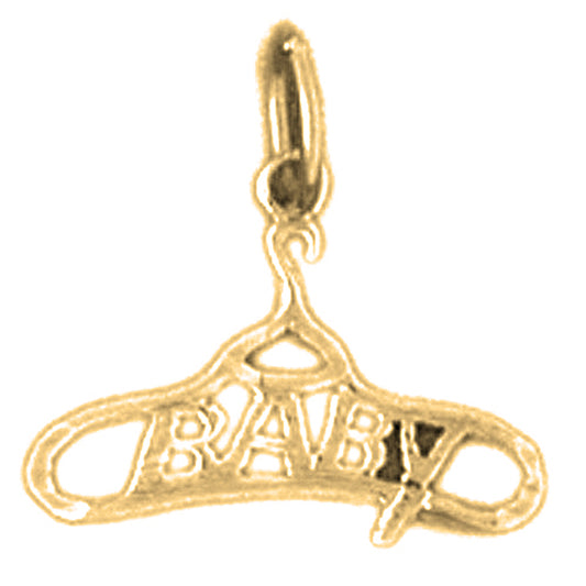 Yellow Gold-plated Silver Baby Clothes Hanger Pendants