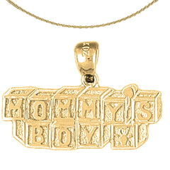 Colgantes de plata de ley con diseño de mamá y niño (bañados en rodio o oro amarillo)