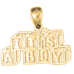 Yellow Gold-plated Silver It's A Boy Pendants