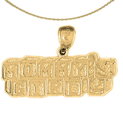 Colgantes de plata de ley con forma de mamá (bañados en rodio o oro amarillo)