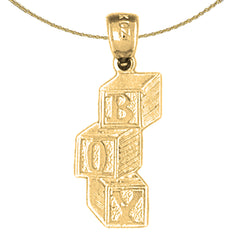 Sterling Silver Boy Pendants (Rhodium or Yellow Gold-plated)