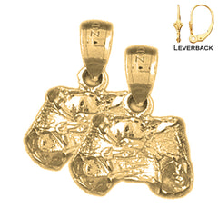 14K or 18K Gold 17mm 3D Diaper Earrings