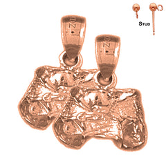 14K or 18K Gold 17mm 3D Diaper Earrings