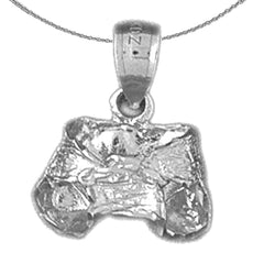 Sterling Silver 3D Diaper Pendants (Rhodium or Yellow Gold-plated)