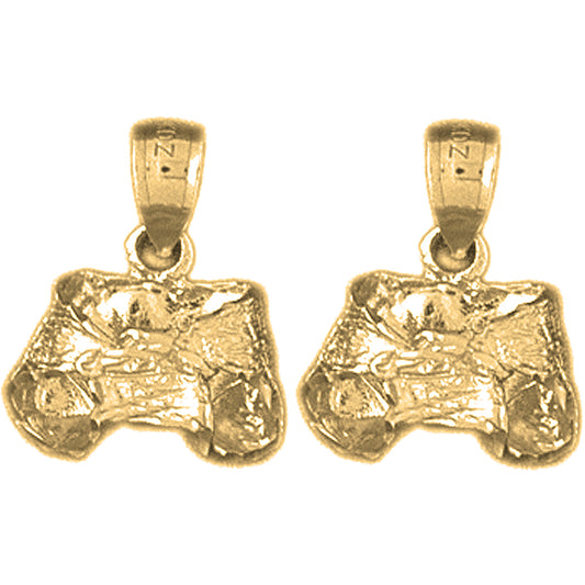Yellow Gold-plated Silver 17mm 3D Diaper Earrings