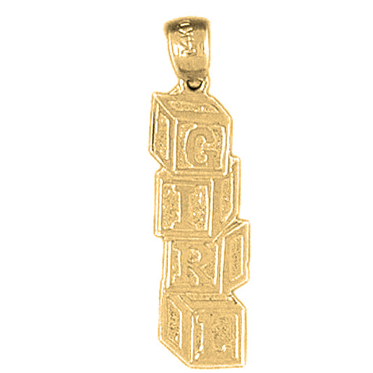 Yellow Gold-plated Silver Girl Pendants