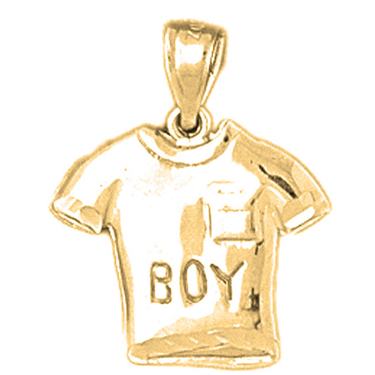 Yellow Gold-plated Silver Boy T-Shirt Pendants
