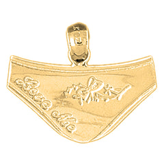 Yellow Gold-plated Silver Diaper Pendants
