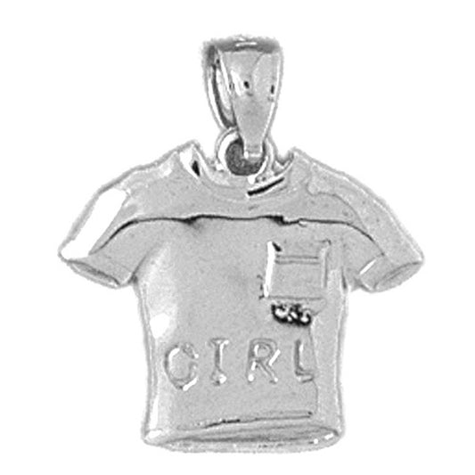 Sterling Silver Girl T-Shirt Pendants