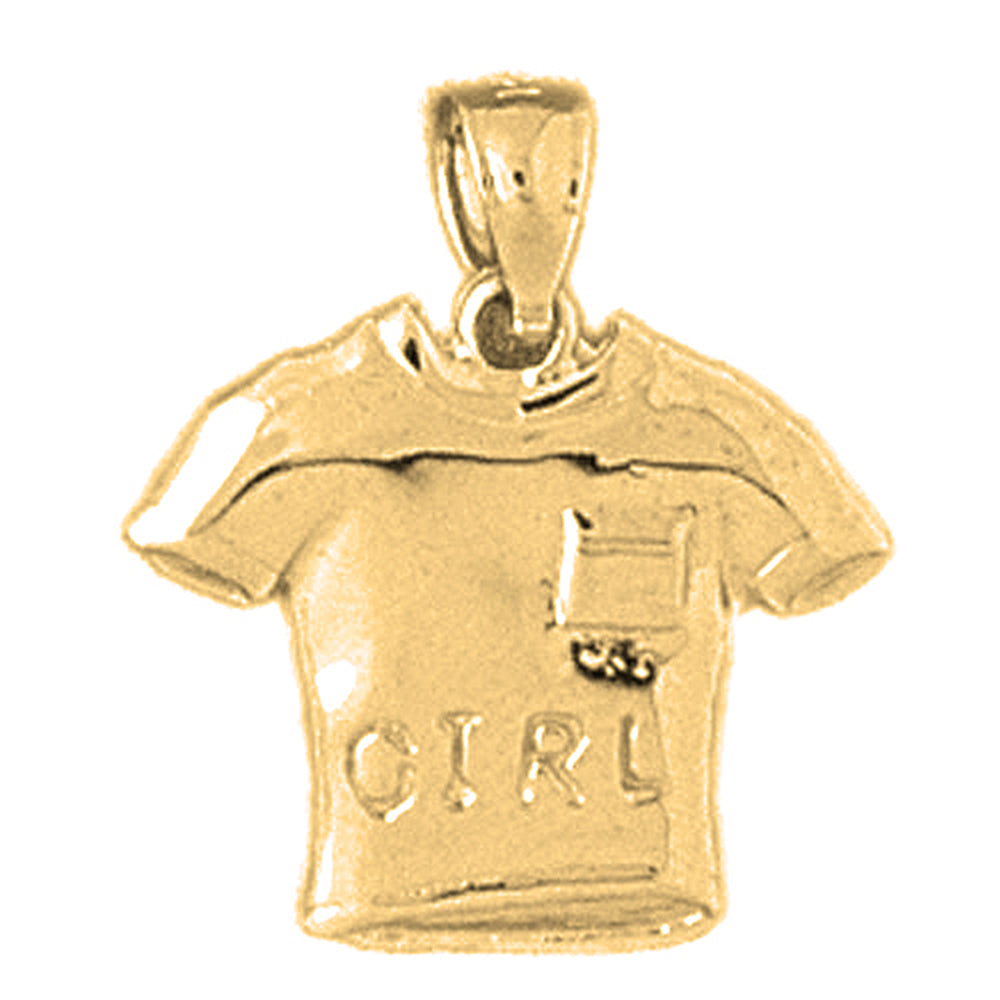 Yellow Gold-plated Silver Girl T-Shirt Pendants