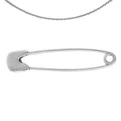 Sterling Silver Safety Pin Pendants (Rhodium or Yellow Gold-plated)