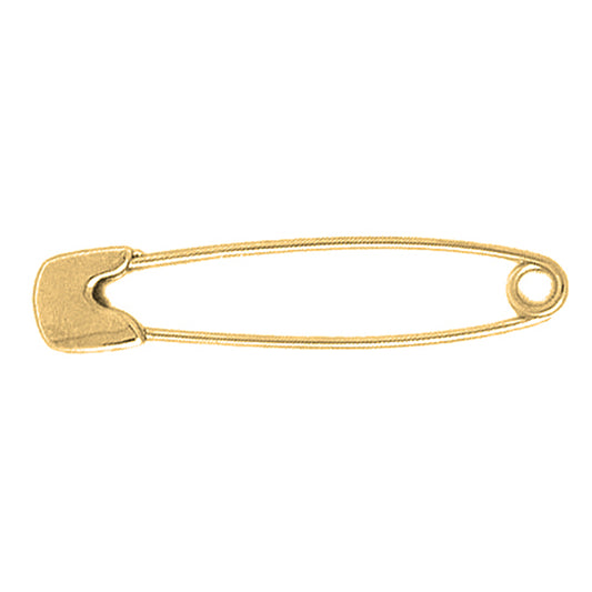 Yellow Gold-plated Silver Safety Pin Pendants
