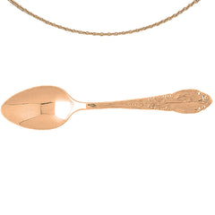 10K, 14K or 18K Gold 3D Baby Spoon Pendant