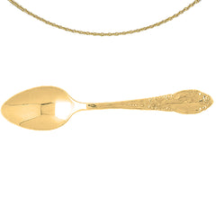 10K, 14K or 18K Gold 3D Baby Spoon Pendant