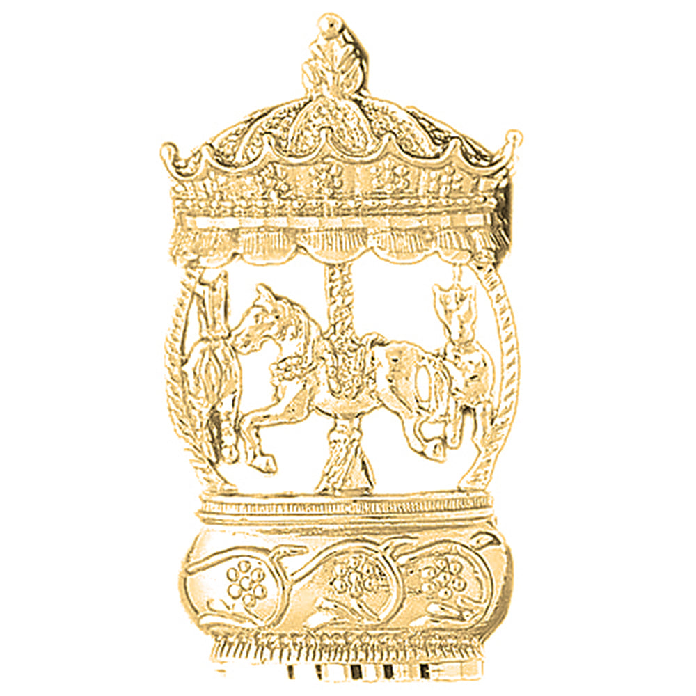 Yellow Gold-plated Silver Carousel Pendant