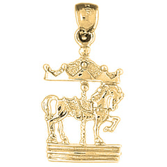 Yellow Gold-plated Silver Carousel Pendant