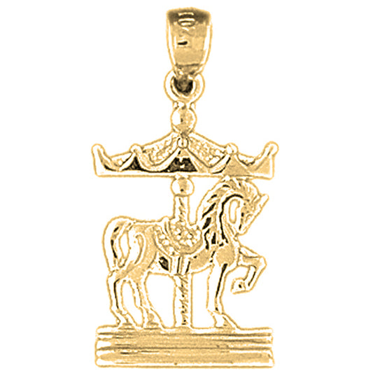 Yellow Gold-plated Silver Carousel Pendant