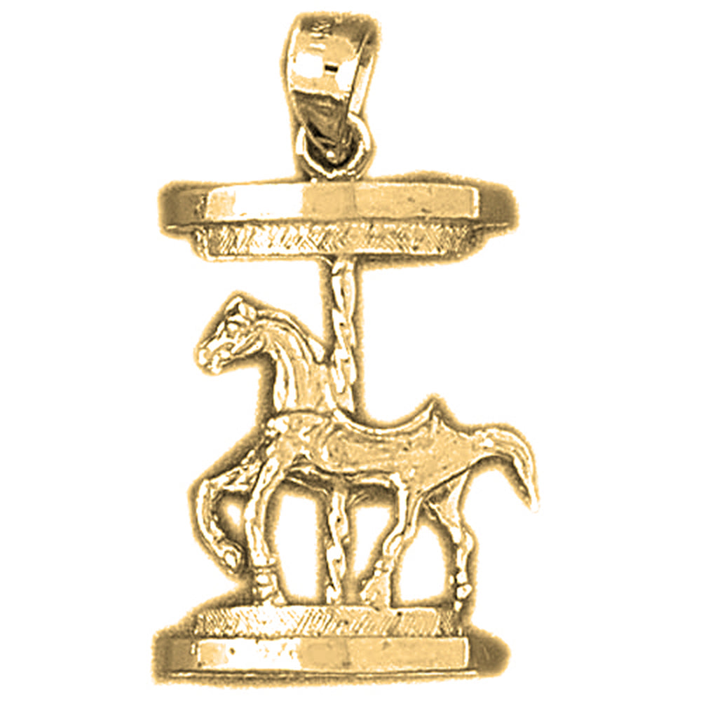 Yellow Gold-plated Silver Carousel Pendant