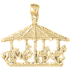 Yellow Gold-plated Silver Carousel Pendant