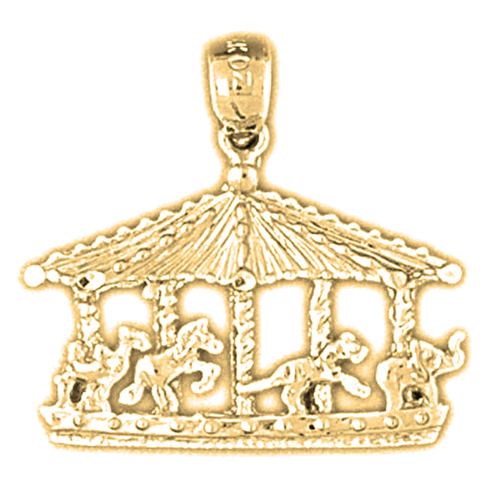 Yellow Gold-plated Silver Carousel Pendant