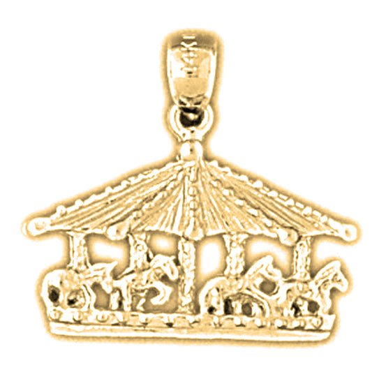 Yellow Gold-plated Silver Carousel Pendant