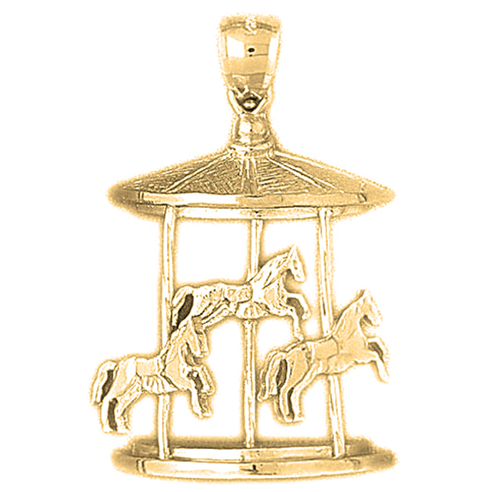 Yellow Gold-plated Silver Carousel Pendant