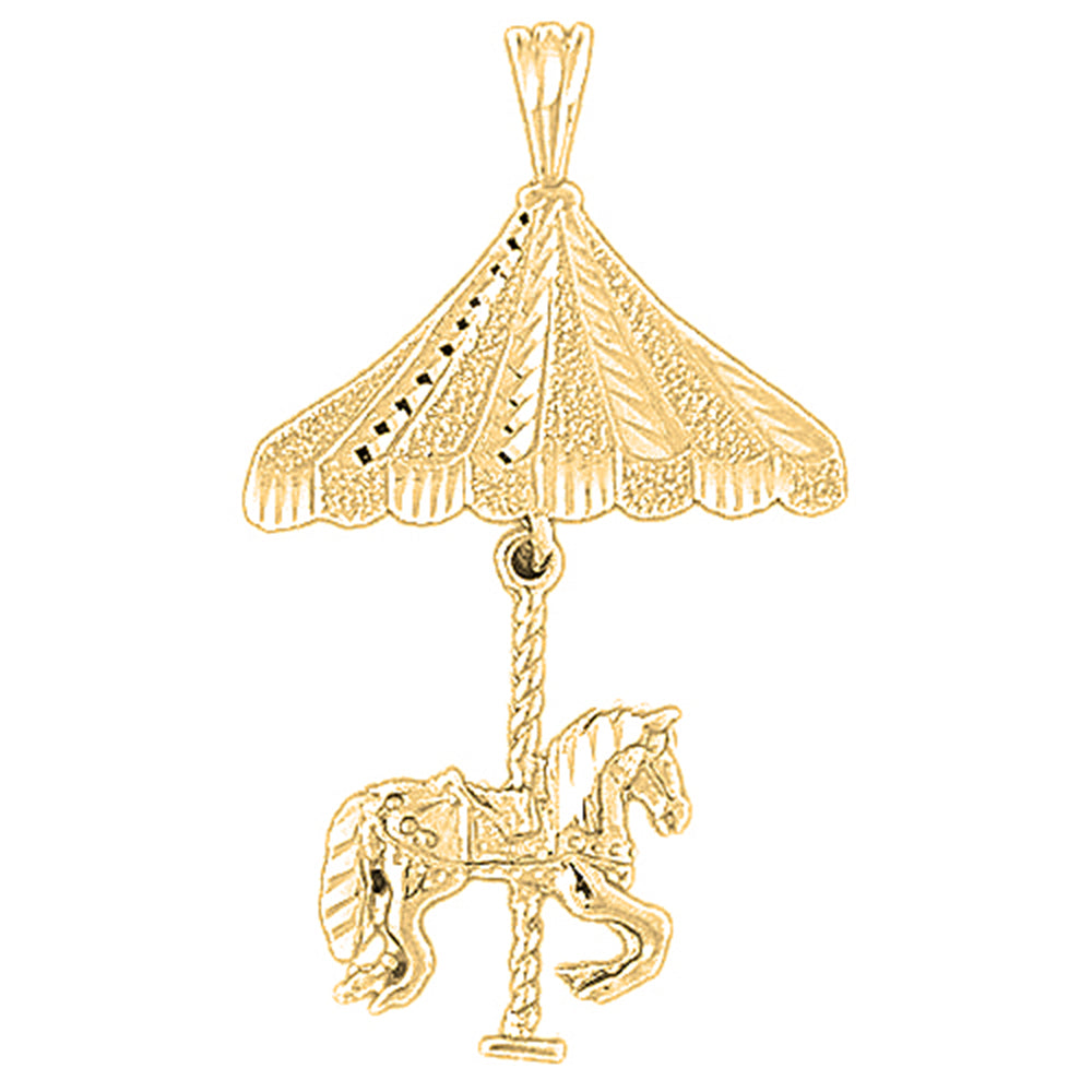 Yellow Gold-plated Silver Carousel Pendant