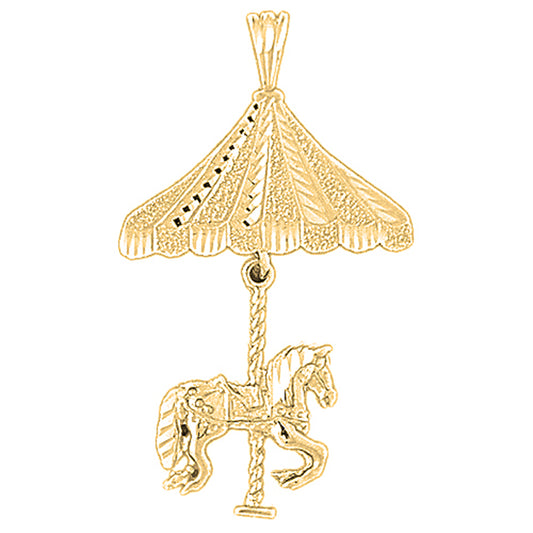 Yellow Gold-plated Silver Carousel Pendant