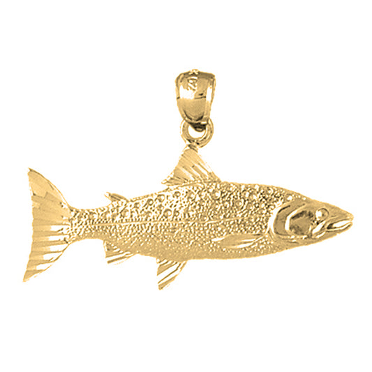 Yellow Gold-plated Silver Salmon Pendant