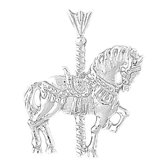 Sterling Silver Carousel Horse Pendant