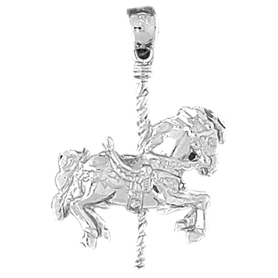 Sterling Silver Carousel Horse Pendant