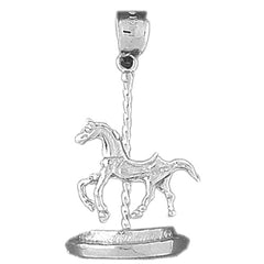 Sterling Silver Carousel Horse Pendant