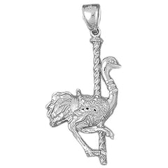 Sterling Silver Carousel Ostrich Pendant