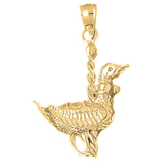 Yellow Gold-plated Silver Carousel Duck Pendant