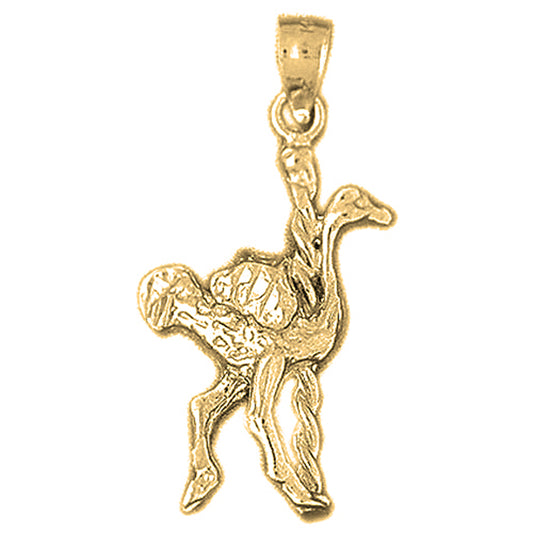 Yellow Gold-plated Silver Carousel Ostrich Pendant