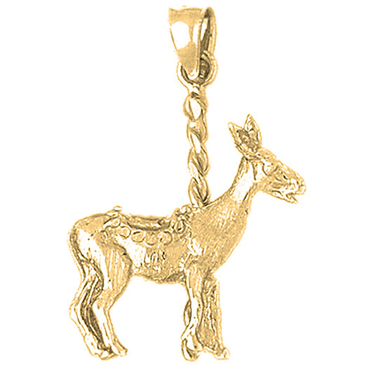 Yellow Gold-plated Silver Carousel Donkey Pendant