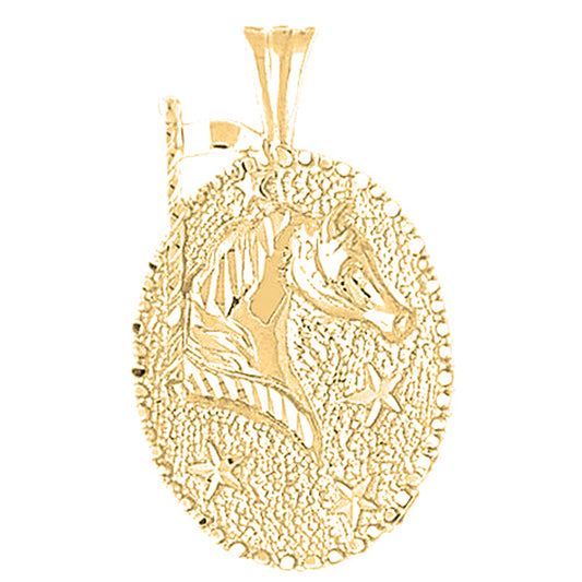 Yellow Gold-plated Silver Carousel Horse Pendant