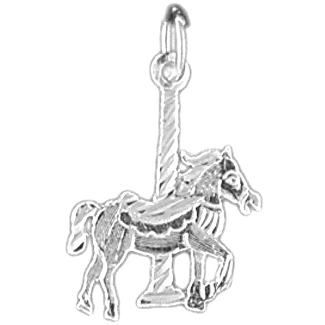 Sterling Silver Carousel Horse Pendant