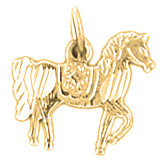 Yellow Gold-plated Silver Carousel Horse Pendant