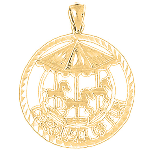 Yellow Gold-plated Silver Carousel Of Fun Pendant