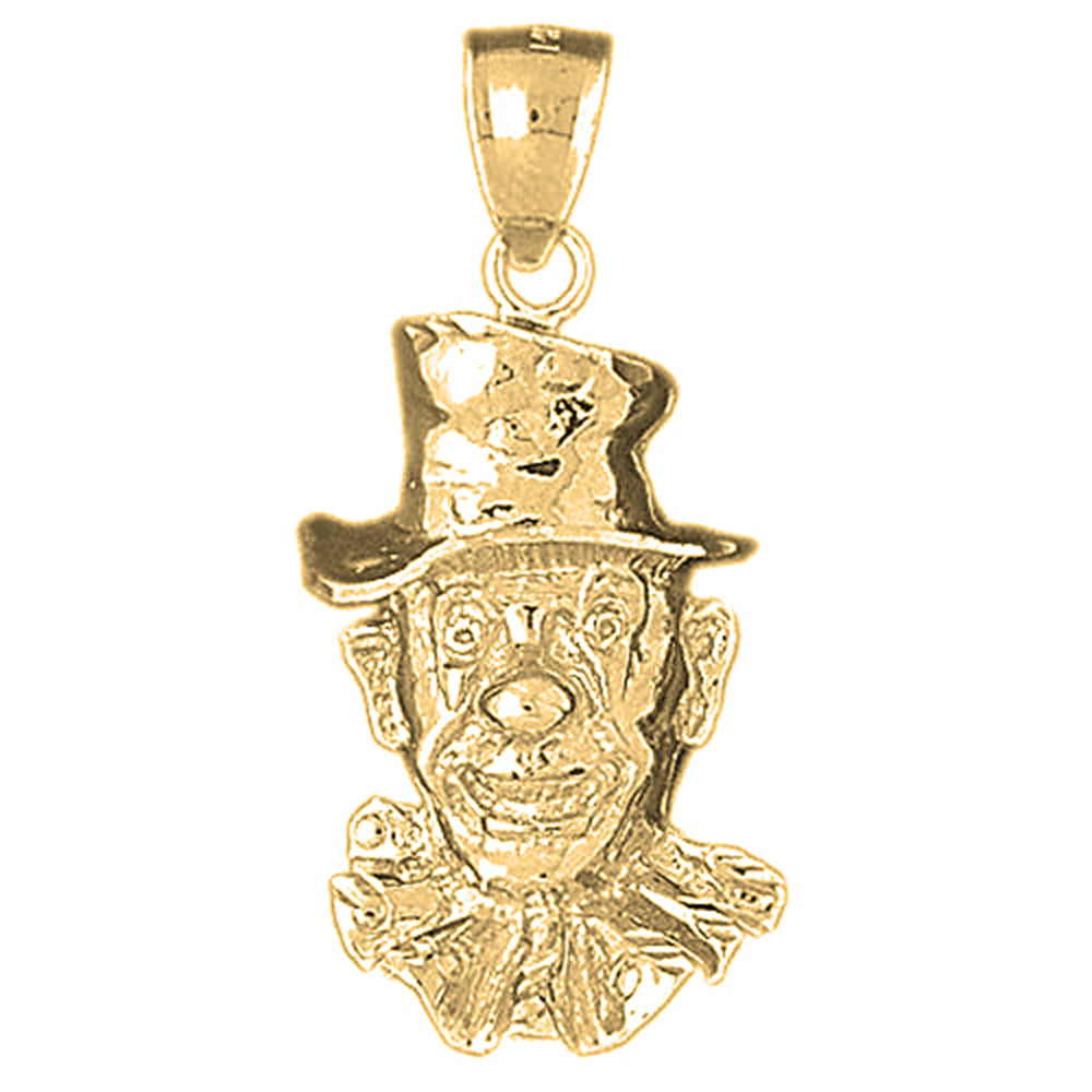 Yellow Gold-plated Silver Clown Pendant