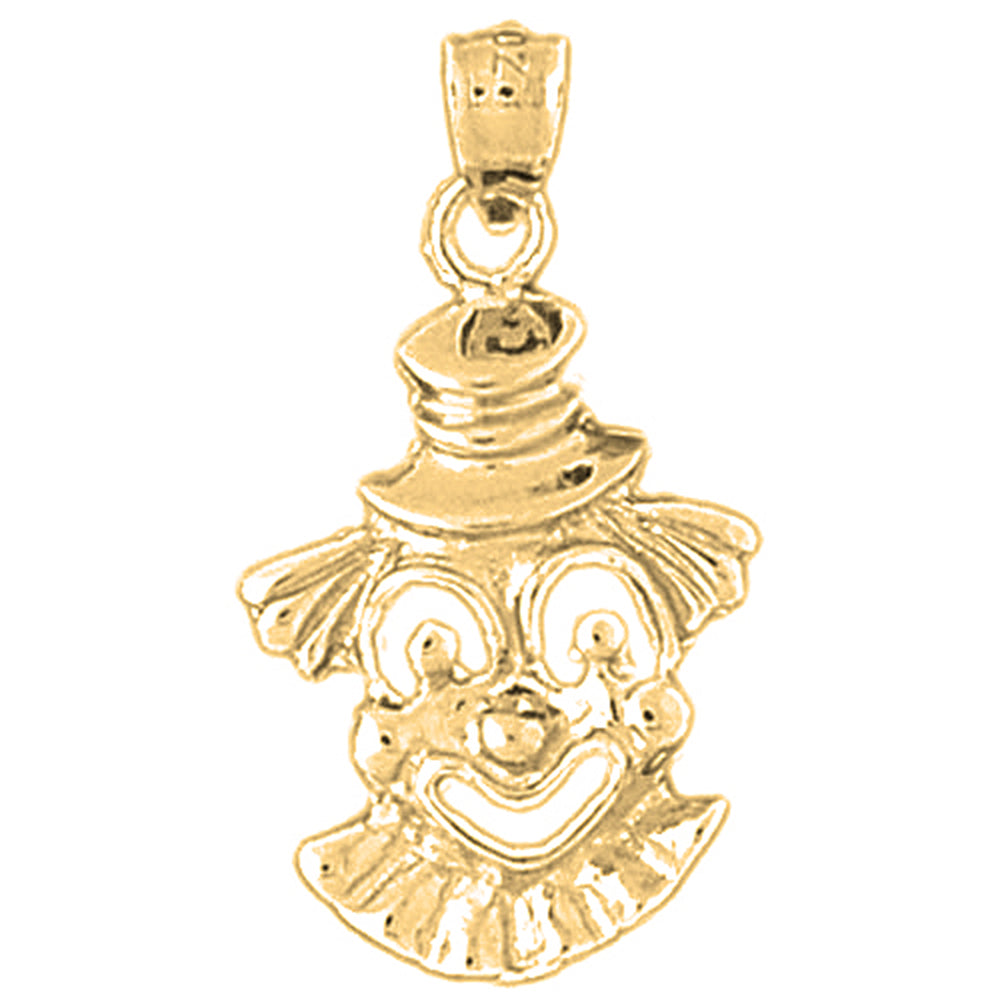 Yellow Gold-plated Silver Clown Pendant