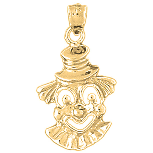 Yellow Gold-plated Silver Clown Pendant