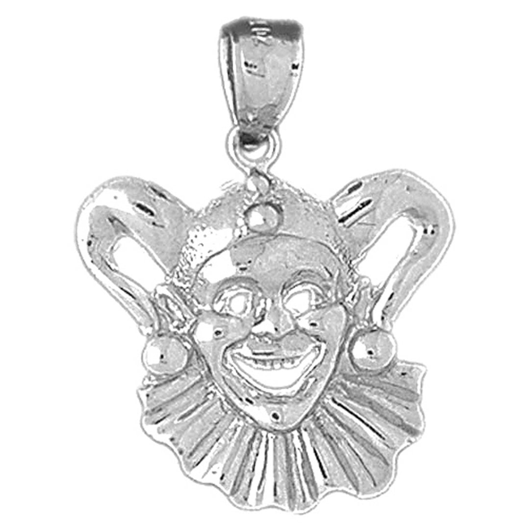 Sterling Silver Clown, Jester Pendant