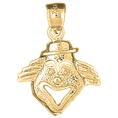 Yellow Gold-plated Silver Clown Pendant