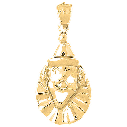 Yellow Gold-plated Silver Clown Pendant