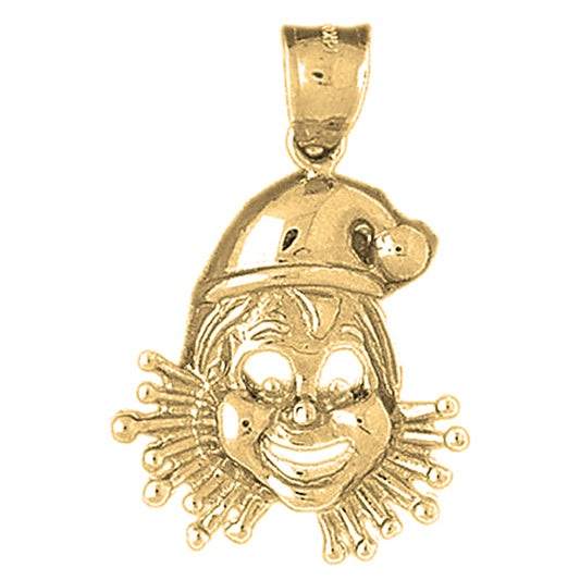 Yellow Gold-plated Silver Clown Pendant