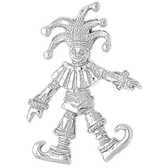 Sterling Silver Clown, Jester Pendant